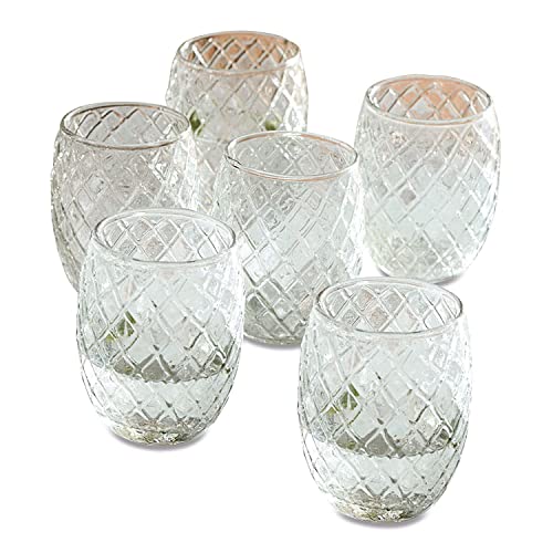 LOBERON Glas 6er Set Corrofin, mundgeblasen, nostalgisches Rauten-Relief, Tischdekoration, Tischaccessoires, Küchenzubehör, Glas, klar von Loberon