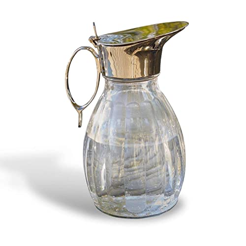 LOBERON Krug Agudelle, Glas, Messing, H/B/T ca. 23/16 / 11 cm, klar/silber, klar/silber von Loberon
