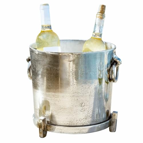 LOBERON Getränkekühler Drenisto, Einzigartige Struktur, Praktische Griffe im Ringdesign, Glänzendes Finish, Küchenutensilien, Weinkühler, Aluminiumguss, antikgrau LOBERON Getränkekühler Drenisto, Einzigartige Struktur, Praktische Griffe im Ringdesign, Glänzendes Finish, Küchenutensilien, Weinkühler, Aluminiumguss, antikgrau von Loberon