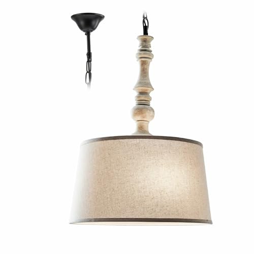LOBERON Hängelampe Martigny, Schicker Französischer Look, Gedrechselte Holzelemente, White-Washed-Finish, Hängeleuchte, Polyester, Eisen, beige LOBERON Hängelampe Martigny, Schicker Französischer Look, Gedrechselte Holzelemente, White-Washed-Finish, Hängeleuchte, Polyester, Eisen, beige von Loberon