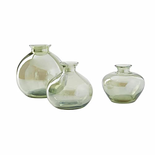 LOBERON Vase 3er Set Caleb, Verschiedene Größen, Klassische Optik, fein getönt, Blumenvase, Wohn-Accessoires, Wohndekoration, Glas, grün von Loberon