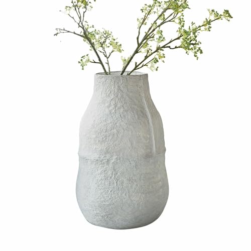 LOBERON Vase Alaseja, lebendig strukturierte Oberfläche, nachhaltig & ökologisch, Bodenvase, Wohn-Accessoire, Baumwollfasern, hellgrau von Loberon