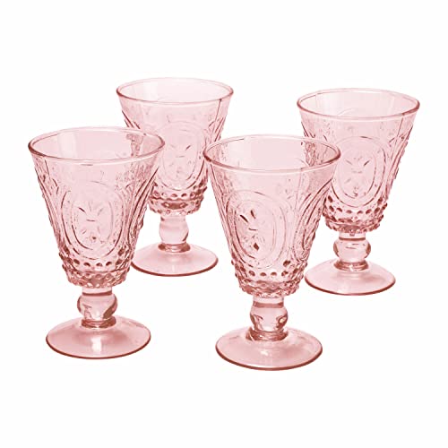 Loberon Weingläser 4er Set Sarton, Glas, H/Ø ca. 14.5/10 cm, rosa von Loberon