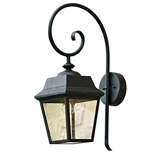 Loberon Außenwandlampe Lewarde, im Stil historischer Hoflaternen, mit antikem Charme, Outdoor, Außenleuchte, Terrassenbeleuchtung, Eisen, Glas, schwarz von Loberon