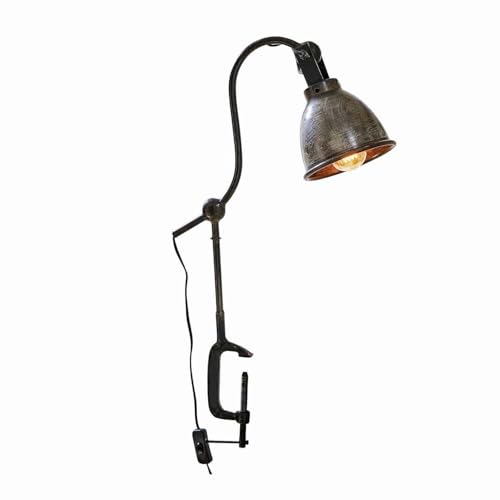 LOBERON Klemmlampe Parkville, Flexibel Positionierbar, Industrial Stil, Antik-Finish, Used-Optik, Tischleuchte, Wohnzimmerlampe, Eisen, antikschwarz von Loberon