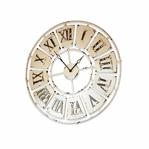 Loberon Uhr Guria, Eisen, T/Ø ca. 3.5/84 cm, antikweiß/Creme von Loberon