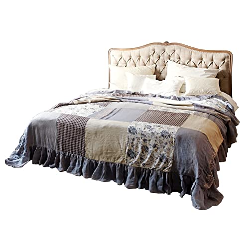 Loberon Bett Declaire, handgeschnitztes Gestell, große Liegefläche, bezogenes Kopfteil, Schlafzimmermöbel, Doppelbett, Leinen, Mangoholz, leinen/braun Loberon Bett Declaire, handgeschnitztes Gestell, große Liegefläche, bezogenes Kopfteil, Schlafzimmermöbel, Doppelbett, Leinen, Mangoholz, leinen/braun von Loberon