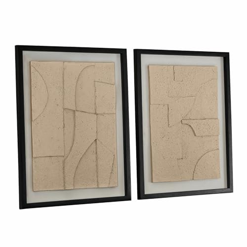Loberon Bild 2er Set Lavinois, Creme/schwarz von Loberon