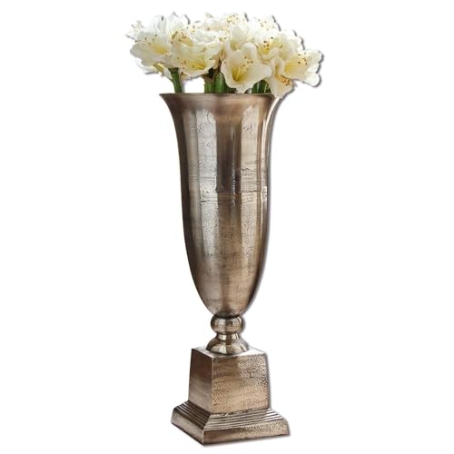 Loberon Bodenvase Belfort, handgearbeitet, Klassische Pokalform, matt gebürstet, imposante Höhe, Wohn-Accessoire, Aluminiumguss, antiksilber Loberon Bodenvase Belfort, handgearbeitet, Klassische Pokalform, matt gebürstet, imposante Höhe, Wohn-Accessoire, Aluminiumguss, antiksilber von Loberon