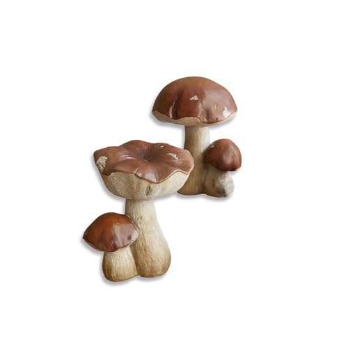 Loberon Deko-Pilz 2er Set Beenie - Steinpilz-Nachbildung - Wohnzimmer - aus Kunststein - Naturnahes Design - von Hand Bemalt, braun Loberon Deko-Pilz 2er Set Beenie - Steinpilz-Nachbildung - Wohnzimmer - aus Kunststein - Naturnahes Design - von Hand Bemalt, braun von Loberon
