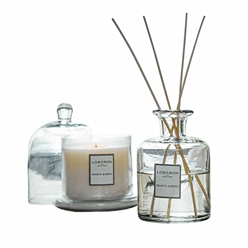 Loberon Duftset Vanis, Duftstäbchen und Kerze, stilvolle Duftkerze, schmückende Glas-Cloche, Raumduft mit Stäbchen, Hearth & Birch von Loberon