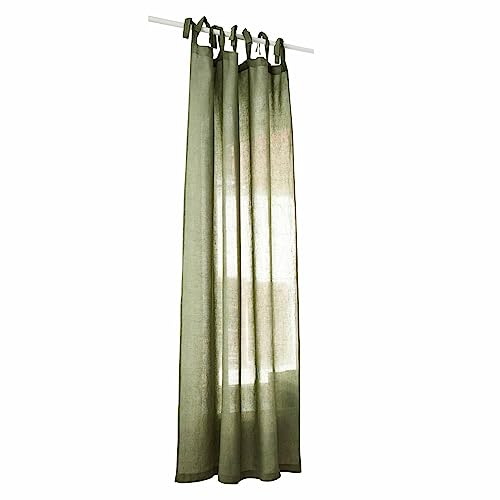 Loberon Gardine Adara, mit Dekorativen Bindebändern, Handgefertigt, Schlichte Eleganz, Klassisches Design, Vorhang, Fensterdekoration, Sichtschutz, Leinen, grün Loberon Gardine Adara, mit Dekorativen Bindebändern, Handgefertigt, Schlichte Eleganz, Klassisches Design, Vorhang, Fensterdekoration, Sichtschutz, Leinen, grün von Loberon