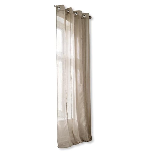 Loberon Gardine Blanchy, Landhaus-Stil, Klassisch Elegant, Leichter Fall, mit acht Metallringen, Vorhang, Sichtschutz, Baumwolle, Edelstahl, leinen Loberon Gardine Blanchy, Landhaus-Stil, Klassisch Elegant, Leichter Fall, mit acht Metallringen, Vorhang, Sichtschutz, Baumwolle, Edelstahl, leinen von Loberon