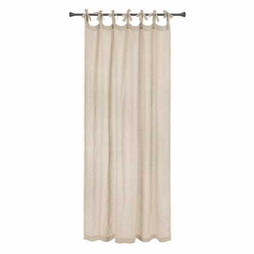 Loberon Gardine Jovis, mit hübscher Bogenspitze, weich fließend & lichtdurchlässig, Romantik-Look, Wohntextilien, Vorhang, Sichtschutz, Baumwolle, leinen von Loberon