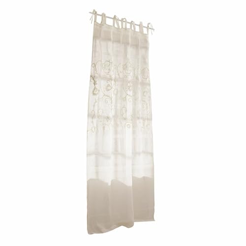 Loberon Gardine Judie, mit zarter Stickerei, romantischer Look, Befestigung durch dekorative Bindebänder, charmanter Sichtschutz, Leinen, Creme Loberon Gardine Judie, mit zarter Stickerei, romantischer Look, Befestigung durch dekorative Bindebänder, charmanter Sichtschutz, Leinen, Creme von Loberon
