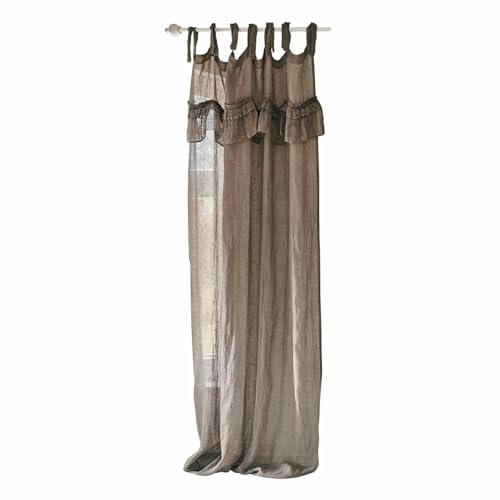 Loberon Gardine Tousia, romantischer Stil, mit Volants & Spitze, leicht lichtdurchlässig, Sichtschutz, Vorhang, Wohntextilien, Leinen, Baumwolle, braun Loberon Gardine Tousia, romantischer Stil, mit Volants & Spitze, leicht lichtdurchlässig, Sichtschutz, Vorhang, Wohntextilien, Leinen, Baumwolle, braun von Loberon