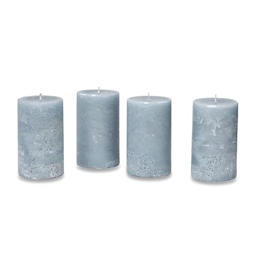Loberon Kerze 4er Set Braga, durchgefärbt & geruchslos, von Hand gefertigt, Lange Brenndauer, Adventskerzen, Adventskranz, Stumpenkerzen, Paraffinwachs, graublau Loberon Kerze 4er Set Braga, durchgefärbt & geruchslos, von Hand gefertigt, Lange Brenndauer, Adventskerzen, Adventskranz, Stumpenkerzen, Paraffinwachs, graublau von Loberon