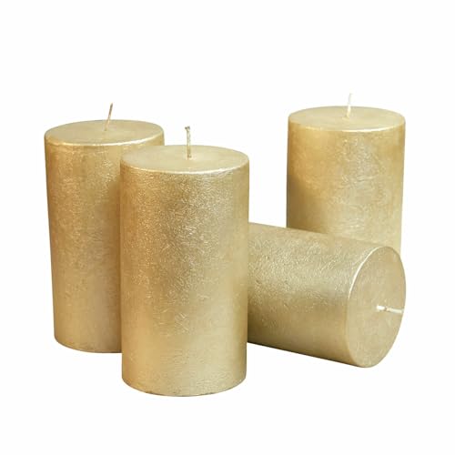 Loberon Kerze 4er Set Braga, von Hand Gefertigt, Lange Brenndauer, Durchgefärbt, Geruchslos, Dekoration, Adventskranz, Adventskranzkerzen, Advent, Gold Loberon Kerze 4er Set Braga, von Hand Gefertigt, Lange Brenndauer, Durchgefärbt, Geruchslos, Dekoration, Adventskranz, Adventskranzkerzen, Advent, Gold von Loberon