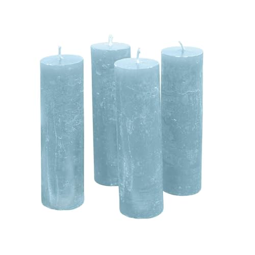 Loberon Kerze 4er Set Muriel, von Hand gefertigt, Lange Brenndauer, Adventskerzen, Adventskranz, Stumpenkerzen, Paraffinwachs, blau Loberon Kerze 4er Set Muriel, von Hand gefertigt, Lange Brenndauer, Adventskerzen, Adventskranz, Stumpenkerzen, Paraffinwachs, blau von Loberon