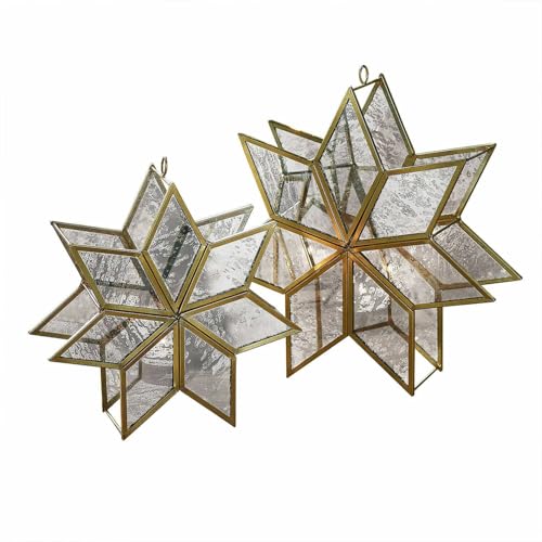 Loberon Kerzenhalter 2er Set Zaydan, Zwei Größen, Sternenform, für Teelichter Geeignet, Filigranes Design, zum Aufhängen oder Hinstellen, Teelichthalter, Eisen, Glas, Gold/Silber Loberon Kerzenhalter 2er Set Zaydan, Zwei Größen, Sternenform, für Teelichter Geeignet, Filigranes Design, zum Aufhängen oder Hinstellen, Teelichthalter, Eisen, Glas, Gold/Silber von Loberon