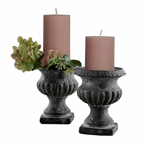 Loberon Kerzenständer 2er Set Renny, antik anmutende Handarbeit, mediterraner Charakter, für Stumpenkerzen, Dekoration, Wohn-Accessoires, Terrakotta, antikschwarz Loberon Kerzenständer 2er Set Renny, antik anmutende Handarbeit, mediterraner Charakter, für Stumpenkerzen, Dekoration, Wohn-Accessoires, Terrakotta, antikschwarz von Loberon