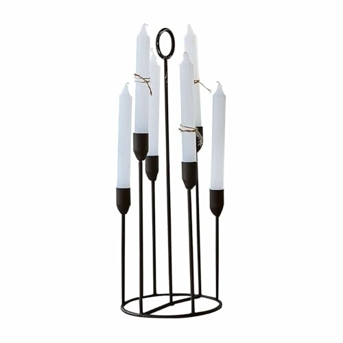Loberon Kerzenständer Glère, Robustes Design, zeitlos-minimalistischer Stil, für sechs Stabkerzen, Kerzenhalter, Dekoration, Eisen, schwarz Loberon Kerzenständer Glère, Robustes Design, zeitlos-minimalistischer Stil, für sechs Stabkerzen, Kerzenhalter, Dekoration, Eisen, schwarz von Loberon