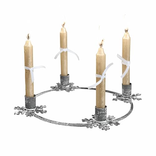 Loberon Kerzenständer Zarim, Filigrane Schneeflockendetails, für Vier Stabkerzen, Rustikaler Charme, Kerzenhalter, Adventskranz, Advent, Eisen, antikgrau Loberon Kerzenständer Zarim, Filigrane Schneeflockendetails, für Vier Stabkerzen, Rustikaler Charme, Kerzenhalter, Adventskranz, Advent, Eisen, antikgrau von Loberon