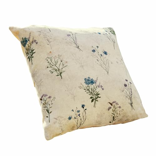 Loberon Kissenhülle Cabinda, florales Wildblumenmuster, natürliches Design, Perlmuttknopf-Detail, Wohnaccessoire, Kissenbezug, Baumwolle, Creme/bunt Loberon Kissenhülle Cabinda, florales Wildblumenmuster, natürliches Design, Perlmuttknopf-Detail, Wohnaccessoire, Kissenbezug, Baumwolle, Creme/bunt von Loberon