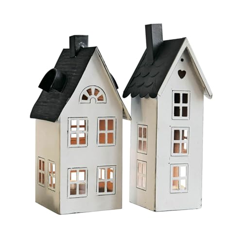 Loberon Laterne 2er Set Gunar - 2 Größen - Deko Windlicht für Teelichter - Kerzenhalter aus Lackiertem Eisen - Lichthäuser - Landhaus-Stil Loberon Laterne 2er Set Gunar - 2 Größen - Deko Windlicht für Teelichter - Kerzenhalter aus Lackiertem Eisen - Lichthäuser - Landhaus-Stil von Loberon