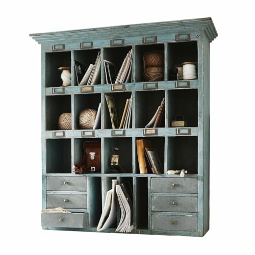 Loberon Regal Andover, im Stil Eines Klassischen Postablagesystems, mit Charmanten Schildchenhaltern, Vintage-Look, Organizer, Wandregal, Tannenholz, Blech, graublau Loberon Regal Andover, im Stil Eines Klassischen Postablagesystems, mit Charmanten Schildchenhaltern, Vintage-Look, Organizer, Wandregal, Tannenholz, Blech, graublau von Loberon