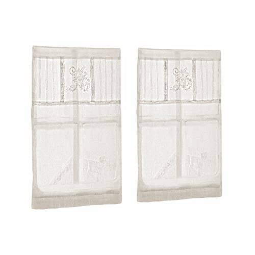 Loberon Scheibengardine 2er Set Mayenne, Liebevoll Bestickt, Charmanter Landhausstil, Blickdicht, mit Tunnelsaum, Sichtschutz, Fensterdekoration, Leinen, Creme Loberon Scheibengardine 2er Set Mayenne, Liebevoll Bestickt, Charmanter Landhausstil, Blickdicht, mit Tunnelsaum, Sichtschutz, Fensterdekoration, Leinen, Creme von Loberon
