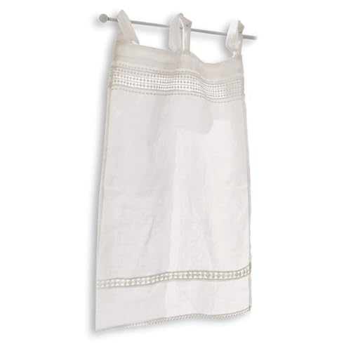 Loberon Scheibengardine 2er Set Severine, feine Hohlsaum-Stickerei, Mäusezähnchen-Borte, mit Bindebändern, Handarbeit, Fensterdekoration, Sichtschutz, Leinen, Creme Loberon Scheibengardine 2er Set Severine, feine Hohlsaum-Stickerei, Mäusezähnchen-Borte, mit Bindebändern, Handarbeit, Fensterdekoration, Sichtschutz, Leinen, Creme von Loberon