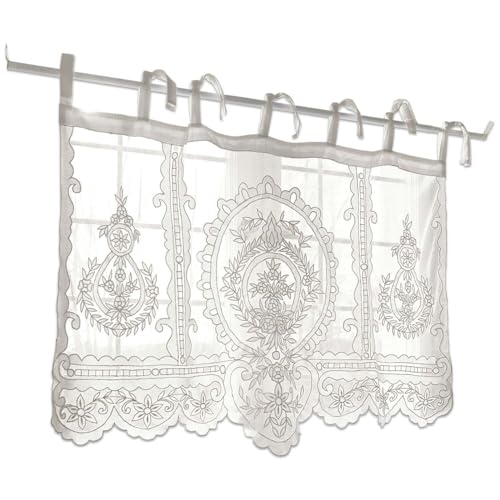 Loberon Scheibengardine Elenoire, mit Floralen Mustern Bestickt, Lichtdurchlässig, Charmante Bindebänder, Sichtschutz, Fensterdekoration, Baumwolle, weiß Loberon Scheibengardine Elenoire, mit Floralen Mustern Bestickt, Lichtdurchlässig, Charmante Bindebänder, Sichtschutz, Fensterdekoration, Baumwolle, weiß von Loberon