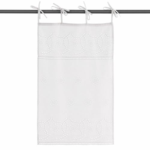 Loberon Scheibengardine Sivolre, Aufwendige Lochstickerei, Flexible Bindebänder, Romantisches Flair, Sichtschutz, Fensterdekoration, Baumwolle, Leinen, weiß Loberon Scheibengardine Sivolre, Aufwendige Lochstickerei, Flexible Bindebänder, Romantisches Flair, Sichtschutz, Fensterdekoration, Baumwolle, Leinen, weiß von Loberon