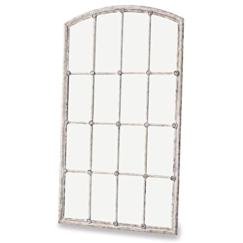 Loberon Spiegel Tobiah, mit aufgesetzten Sprossen, mit Antik-Finish, zum Hängen oder Stellen, Wohn-Accessoire, Eisen, Spiegelglas, antikweiß Loberon Spiegel Tobiah, mit aufgesetzten Sprossen, mit Antik-Finish, zum Hängen oder Stellen, Wohn-Accessoire, Eisen, Spiegelglas, antikweiß von Loberon