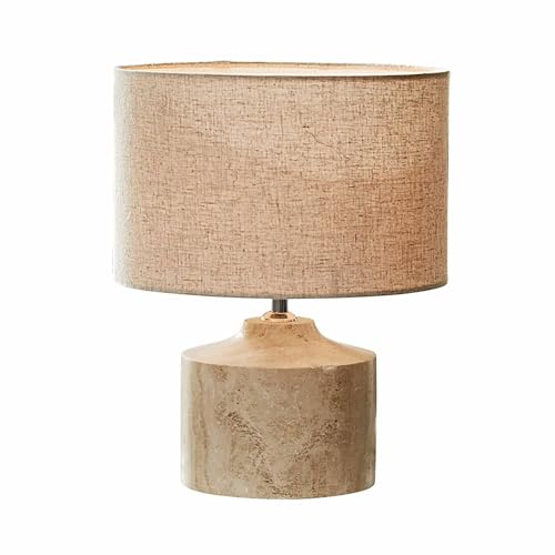 Loberon Tischlampe Caleneuve – Unikate, echter Naturkalkstein, Beige, feines Design – Travertin/Leinen, beige von Loberon