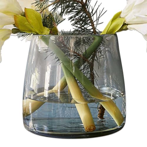 Loberon Vase Inga - Dekoration Mit Schlichter Form - Für Trockenblumen, Blumen & Zweige - Deko Wohnzimmer - Aus Mundgeblasenem Glas - ø 23 cm, klar von Loberon