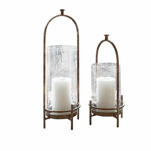 Loberon Windlicht 2er Set Aquivar, Zwei Größen, Gehämmerte Oberfläche, Dekoration, Wohn-Accessoires, Kerzenhalter, Eisen, Glas, antikbronze/klar Loberon Windlicht 2er Set Aquivar, Zwei Größen, Gehämmerte Oberfläche, Dekoration, Wohn-Accessoires, Kerzenhalter, Eisen, Glas, antikbronze/klar von Loberon