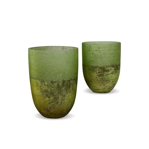 Loberon Windlicht 2er Set Bessens - Märchenhafter Farbton, Glas mit Edelschimmer, Verschiedene Größen, grün Loberon Windlicht 2er Set Bessens - Märchenhafter Farbton, Glas mit Edelschimmer, Verschiedene Größen, grün von Loberon