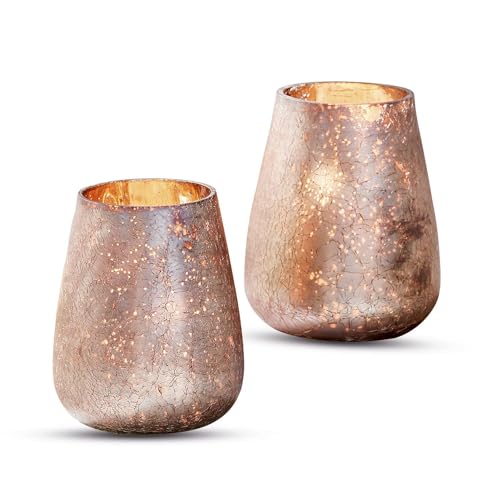 Loberon Windlicht 2er Set Chanut, Zwei Größen, Romantisches Design, zarte Töne, edle Bauernsilber-Optik, für Teelichter oder Stumpenkerzen, Wohn-Accessoire, Glas, rosa/Gold Loberon Windlicht 2er Set Chanut, Zwei Größen, Romantisches Design, zarte Töne, edle Bauernsilber-Optik, für Teelichter oder Stumpenkerzen, Wohn-Accessoire, Glas, rosa/Gold von Loberon