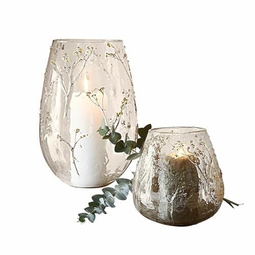 Loberon Windlicht 2er Set Elorisse, Zwei Größen, fein Eingearbeitete Trockenblüten, Romantischer Look, Mundgeblasen, Dekoration, Wohn-Accessoires, Glas, klar/gelb Loberon Windlicht 2er Set Elorisse, Zwei Größen, fein Eingearbeitete Trockenblüten, Romantischer Look, Mundgeblasen, Dekoration, Wohn-Accessoires, Glas, klar/gelb von Loberon
