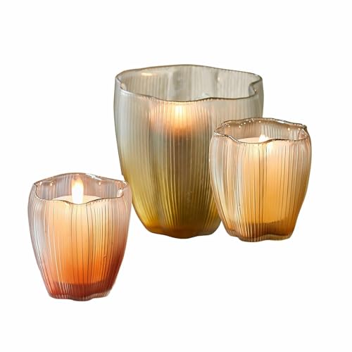 Loberon Windlicht 3er Set Antoinelle, Verschiedene Größen, Mundgeblasen, Blumenform mit Relief, Harmonische Farbtöne, Kerzenhalter, Dekoration, Glas, bunt Loberon Windlicht 3er Set Antoinelle, Verschiedene Größen, Mundgeblasen, Blumenform mit Relief, Harmonische Farbtöne, Kerzenhalter, Dekoration, Glas, bunt von Loberon