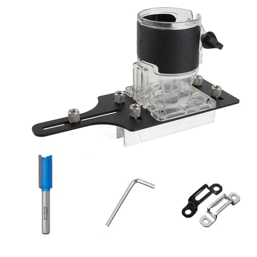 2 In 1 Invisible Fastener Slotting Bracket Woodworking Router Base 65mm PAGE Machine Slotting Locator Locator With Straw (Typ 1) von Loboo Idea