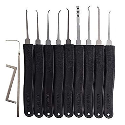 Loboo Idea 11-teiliges Premium-Übungswerkzeug zum Entriegeln, einschließlich 9-teiligem Lockpick-Haken und 2-teiligem Lockpick-Spannschlüssel für Anfänger und Profi-Schlosser von Loboo Idea