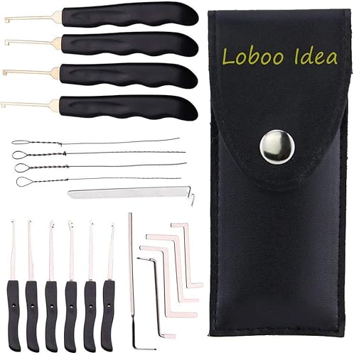 Loboo Idea 20-teiliges Broken Key Extractor-Kit, Home Depot-Lockpicking-Tool, Lockpick-Haken zum Entfernen, Broken Key Extractor-Set von Loboo Idea