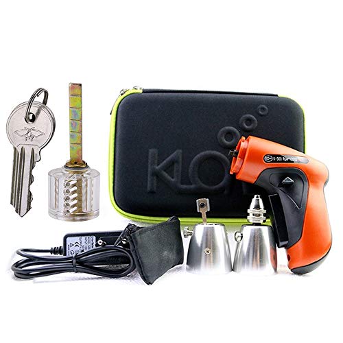 Loboo Idea Elektrische Dietrich-Pistole mit Zylinderschloss Kabellose elektrische Dietrichpistole Auto Pick Gun Lockpicking Schlosser Werkzeuge Lock Opening Tool Kit von Loboo Idea