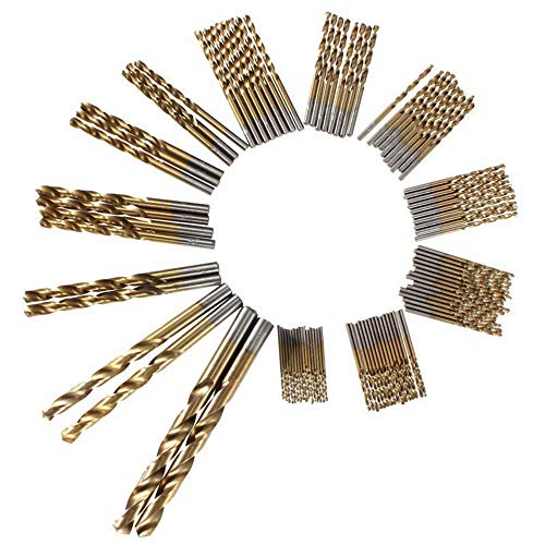 Loboo Idea HSS-Mikrobohrer-Set, 60-teilig 1 1,5 2 2,5 3 mm Titanbeschichtetes Bohrer-Set HSS Schaftbohrer Set Werkzeuge HSS HSS Stahl Nitrid Bohrer Set mit Bohrfähigkeit für Holz, Kunststoff, von Loboo Idea