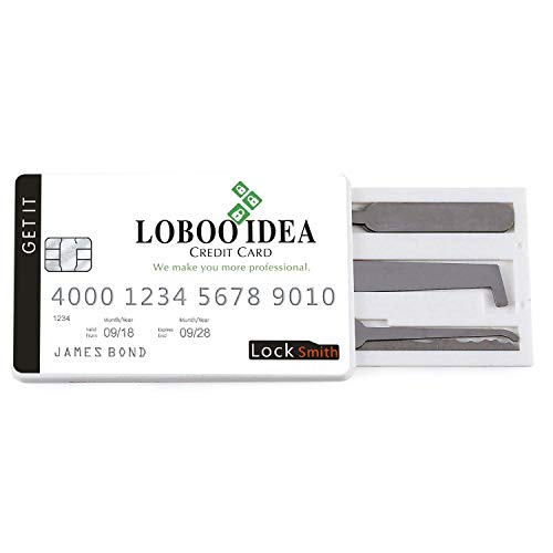 Loboo Idea Lockpicking-Set im Kreditkartenstil, Tool-Kit für Pocket Locksmith-Kredi tkarten, Lockpicks, die in einer brieftaschengroßen Karte verborgen sind von Loboo Idea