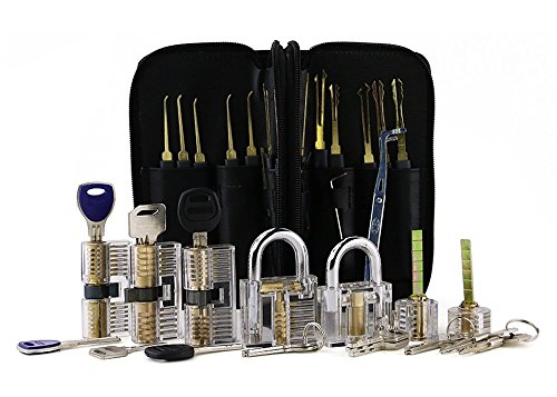 Loboo Idea Locksmith Tools Dietrichs mit harterem Paket und Übungstraining, transparent, 24 Stück von Loboo Idea