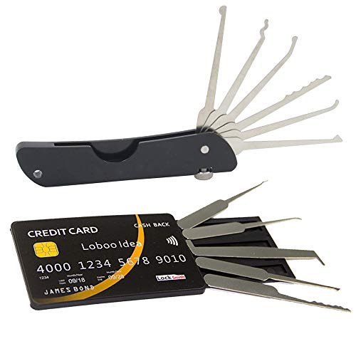 Loboo Idea Pocket Multitool-Faltschloss-Set Mit Werkzeugsatz Zum Öffnen Von Kreditkartenschlössern, Mini-Schlosser-Werkzeugsatz Für Anfänger Und Profis von Loboo Idea